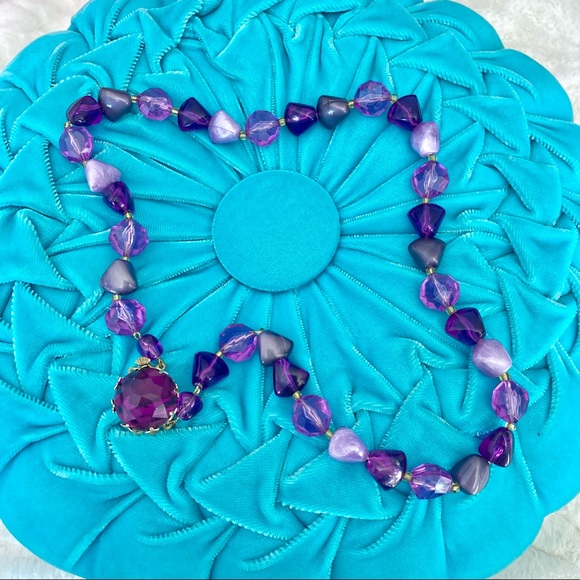 West Germany Vintage Purple Necklace - Picture 5 of 14